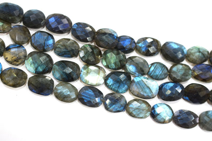 Flashy Labradorite Faceted Oval Shape Beads, Sold By Strand, 9.5 - 10 Inches approx Strand, 13x14 - 13x19 mm, 34071