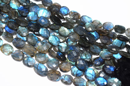 Flashy Labradorite Faceted Oval Shape Beads, Sold By Strand, 9.5 - 10 Inches approx Strand, 13x14 - 13x19 mm, 34071