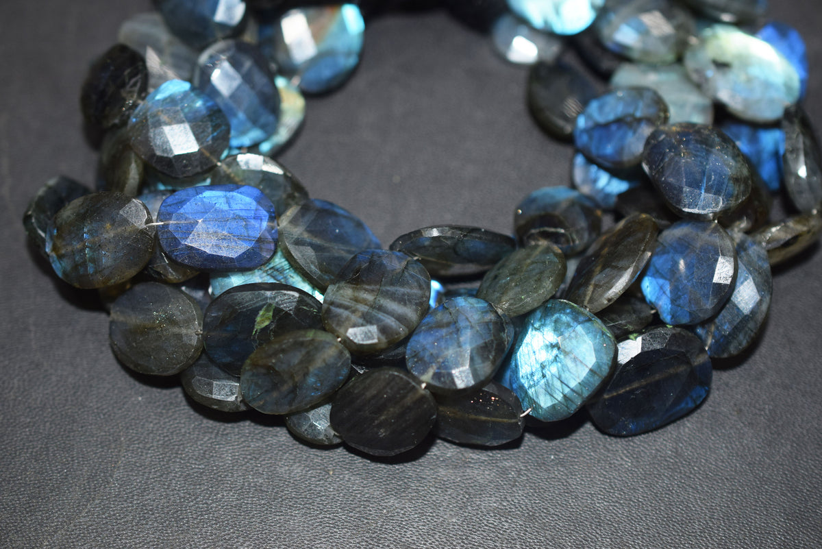 Flashy Labradorite Faceted Oval Shape Beads, Sold By Strand, 9.5 - 10 Inches approx Strand, 13x14 - 13x19 mm, 34071