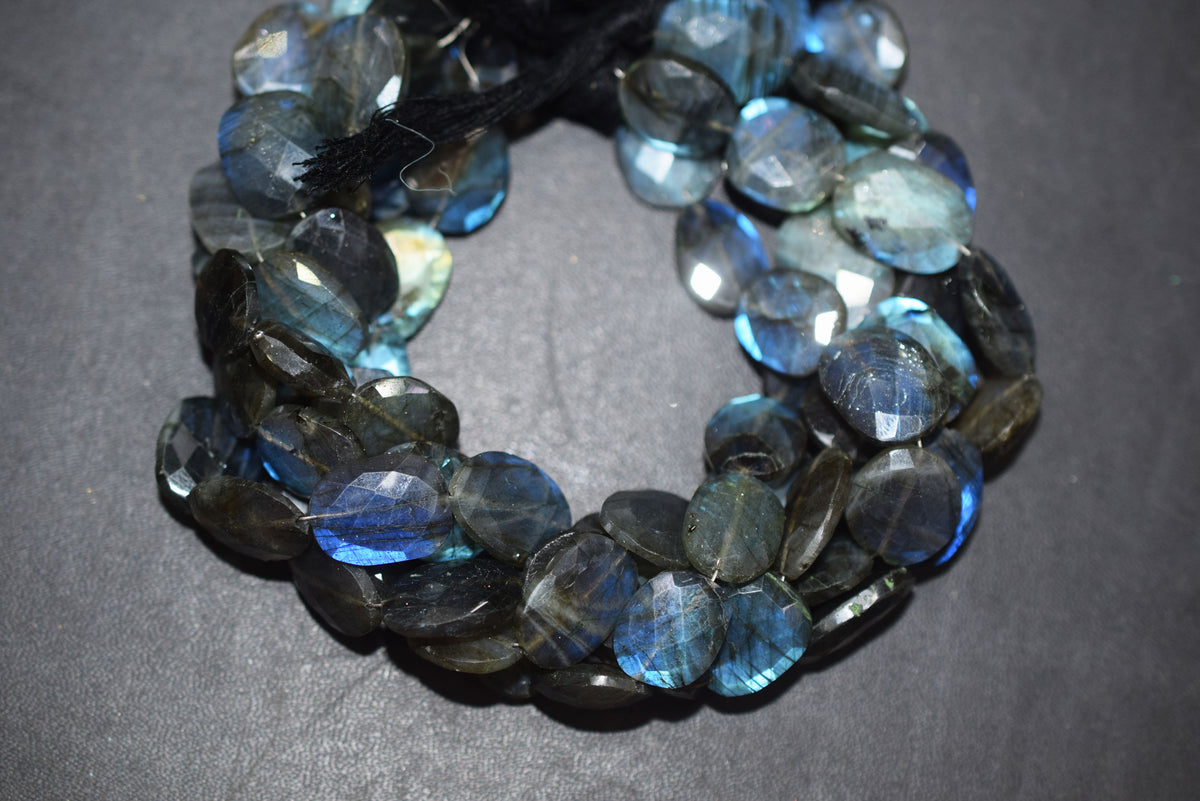 Flashy Labradorite Faceted Oval Shape Beads, Sold By Strand, 9.5 - 10 Inches approx Strand, 13x14 - 13x19 mm, 34071