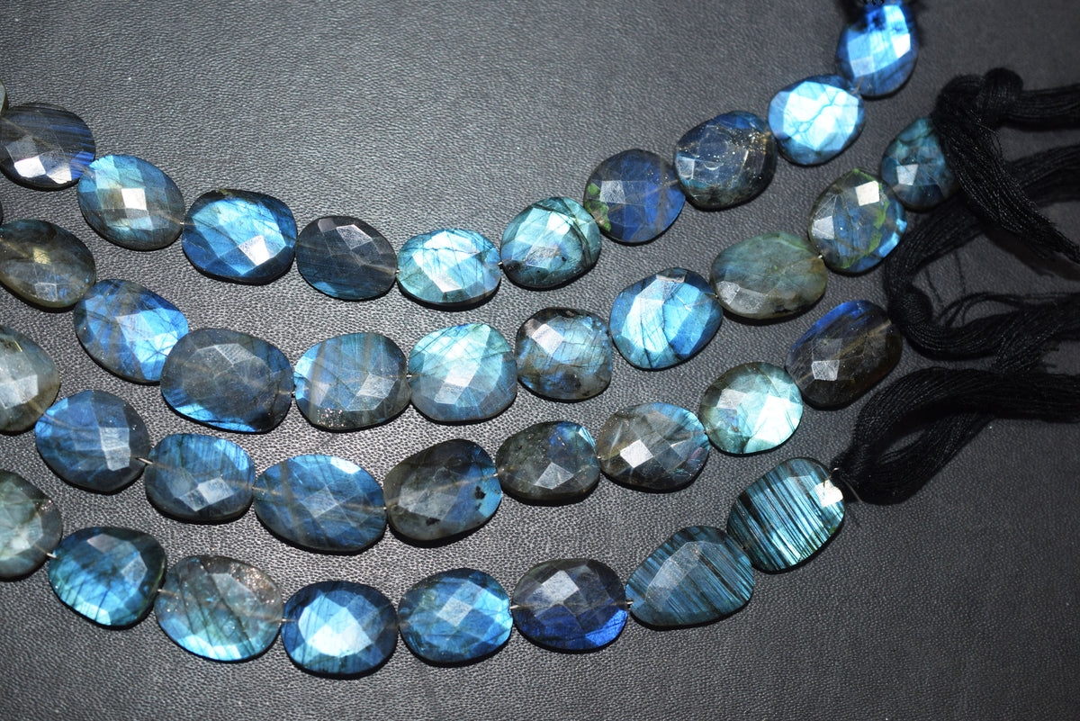 Flashy Labradorite Faceted Oval Shape Beads, Sold By Strand, 9.5 - 10 Inches approx Strand, 13x14 - 13x19 mm, 34071