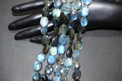 Flashy Labradorite Faceted Oval Shape Beads, Sold By Strand, 9.5 - 10 Inches approx Strand, 13x14 - 13x19 mm, 34071