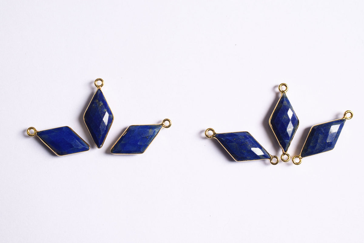 Lapis Lazuli Diamond Faceted Connector, Sold By Piece , 10x19 - 11x21 mm ,34079