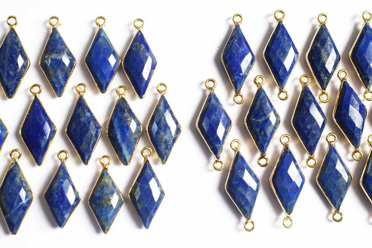 Lapis Lazuli Diamond Faceted Connector, Sold By Piece , 10x19 - 11x21 mm ,34079