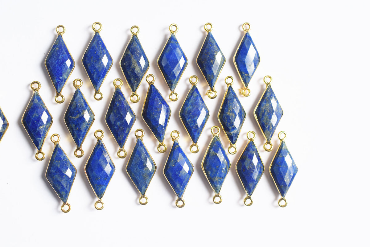Lapis Lazuli Diamond Faceted Connector, Sold By Piece , 10x19 - 11x21 mm ,34079