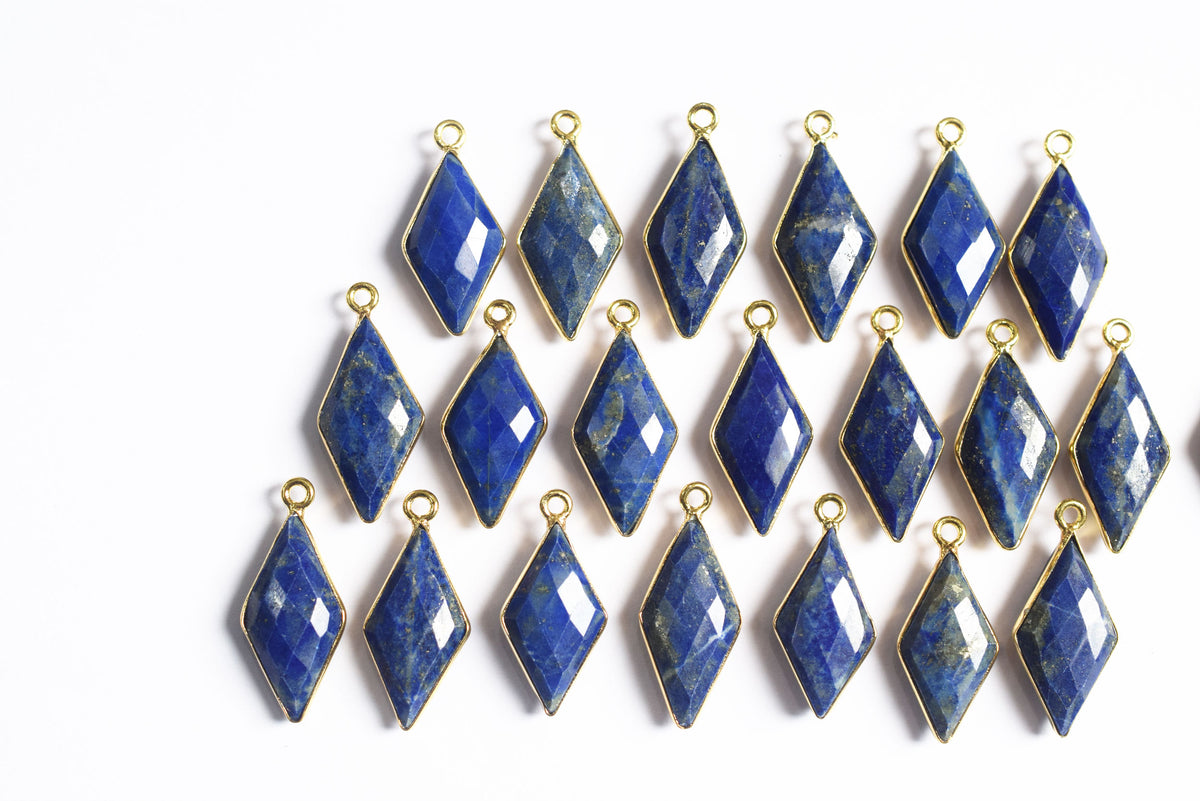 Lapis Lazuli Diamond Faceted Connector, Sold By Piece , 10x19 - 11x21 mm ,34079
