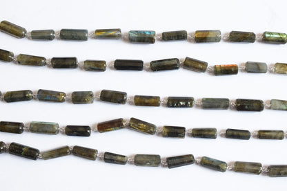 Natural Flashy Labradorite Pillar Cut Gemstone Chain, Sold by Foot,  Labradorite Pillar Wire Wrapped Chain , 18 - 22 mm, 34089