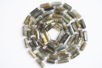 Natural Flashy Labradorite Pillar Cut Gemstone Chain, Sold by Foot,  Labradorite Pillar Wire Wrapped Chain , 18 - 22 mm, 34089