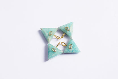 Natural Amazonite with CZ Inlay Charm, Amazonite Single Bail Connector , Sold By Piece , 18 - 20 mm , 60015