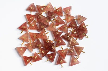 Natural Red Strawberry with CZ Inlay Charm, Red Strawberry Single Bail Connector , Sold By Piece , 18.5 - 19.5 mm , 60019