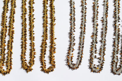 Tiger Eye Round Faceted Grape Cluster Chain, Wire Wrapped Rosary Chain, Sold By Foot , 3.5 mm , 60021