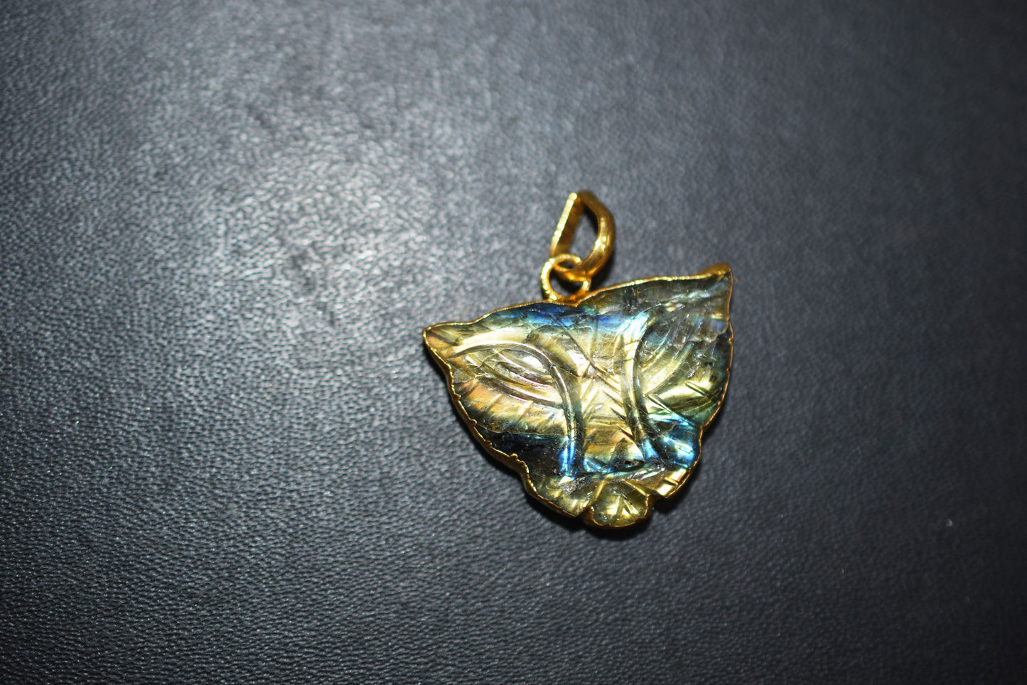Labradorite Carved Panther Electroplated Connector Charm, Sold By Piece ,21x28 mm ,60022