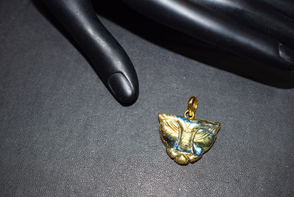 Labradorite Carved Panther Electroplated Connector Charm, Sold By Piece ,21x28 mm ,60022