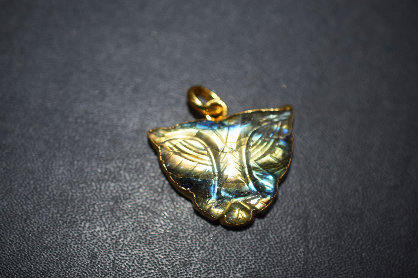 Labradorite Carved Panther Electroplated Connector Charm, Sold By Piece ,21x28 mm ,60022