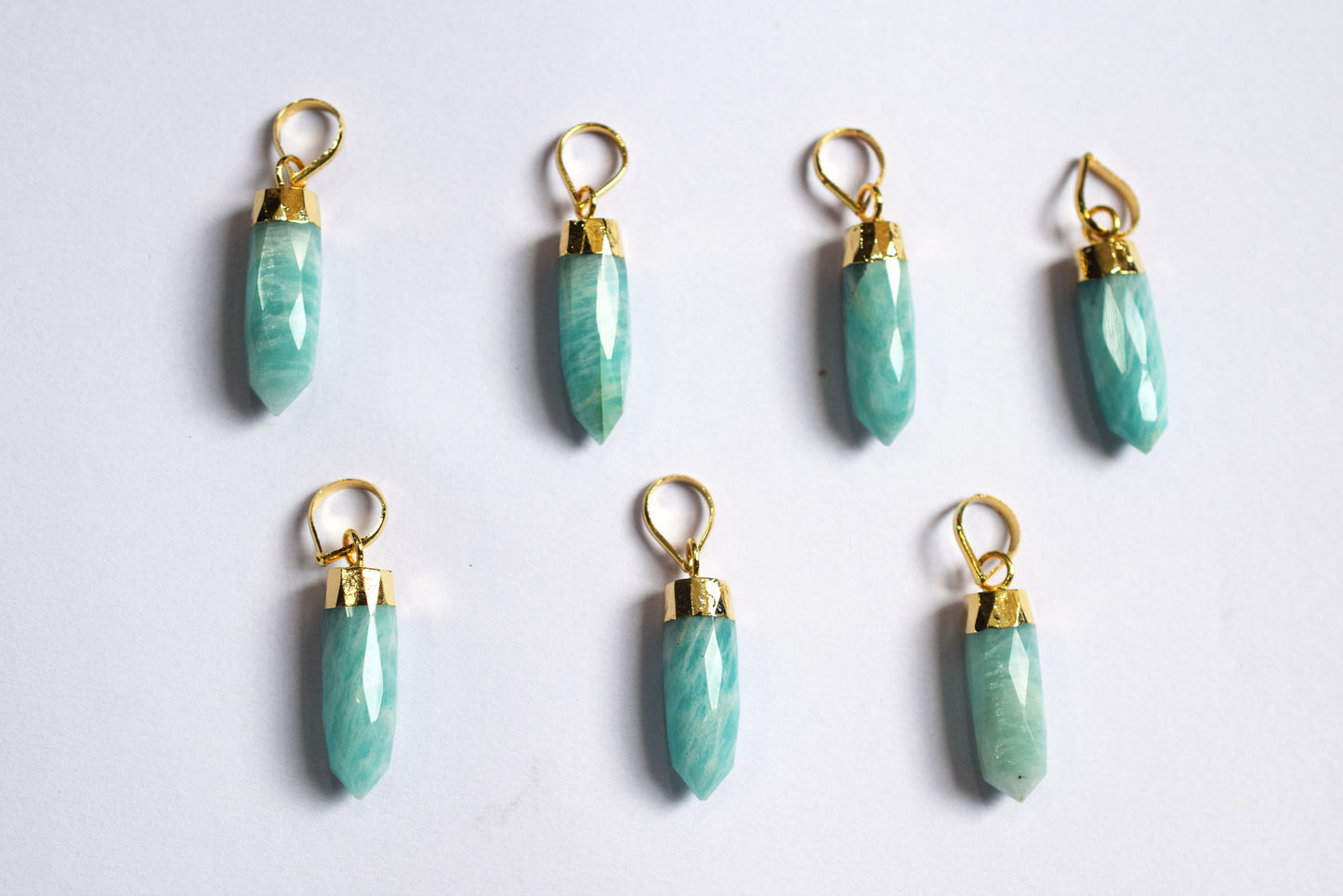 Natural Amazonite Electroplated Bullet Faceted Pendant, Sold By Piece ,24 - 26 mm ,60029