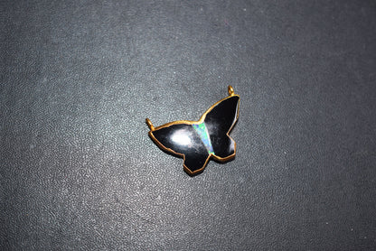 Stunning Black Onyx Inlay Ethiopian Opal Doublet Butterfly Charm, Sold By Piece ,22 mm ,60031