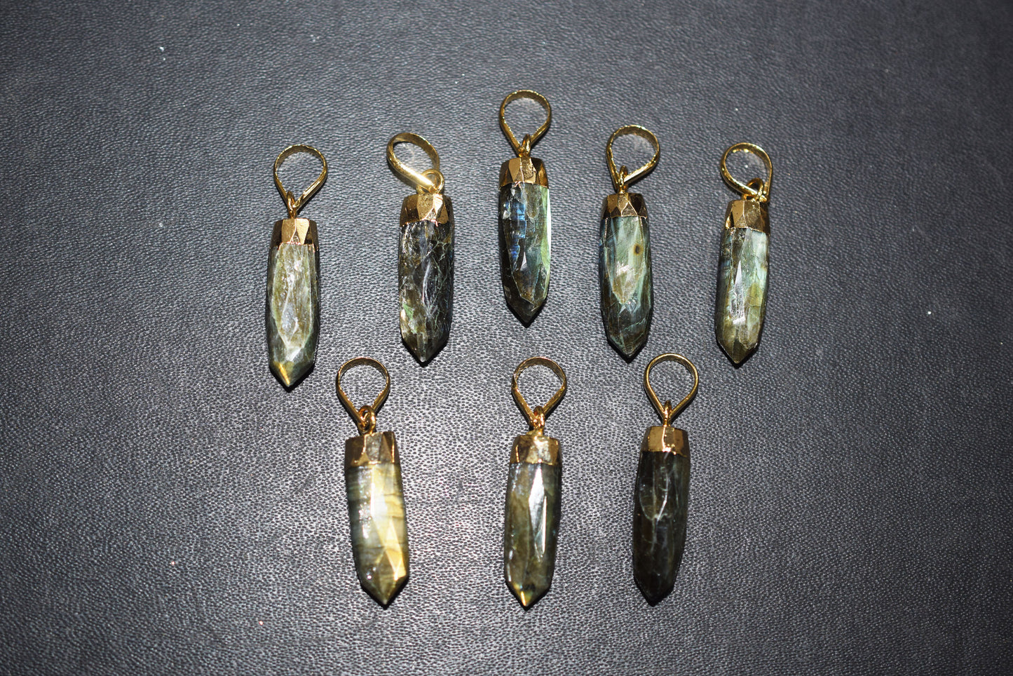 Labradorite Electroplated Bullet Faceted Pendant, Sold By Piece ,25 mm , 60040