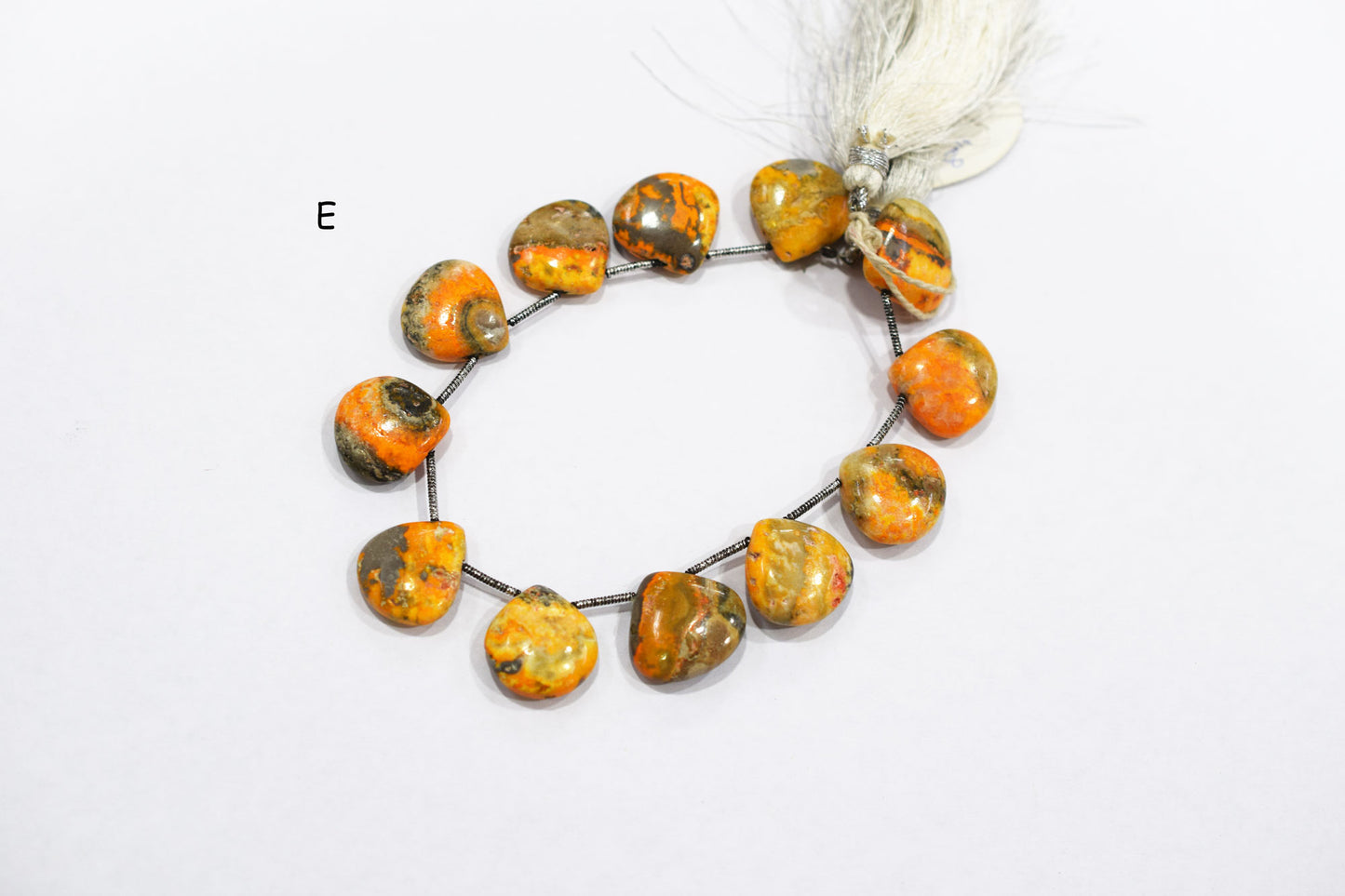 Natural Bumble Bee Smooth Heart Shape Briolettes , Sold By Strand , 14x14 - 15x15 mm , 8 Inches , BL-6486