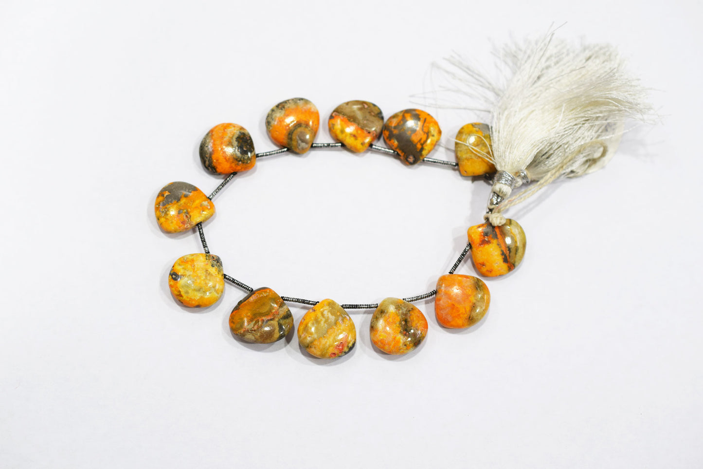 Natural Bumble Bee Smooth Heart Shape Briolettes , Sold By Strand , 14x14 - 15x15 mm , 8 Inches , BL-6486