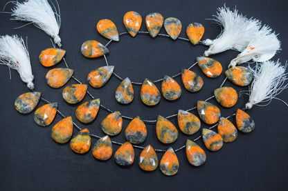 Natural Bumble Bee Smooth Pear Shape Briolettes , Sold By Strand , 16x20 - 17x24 mm , 8 Inches , BL-6485B