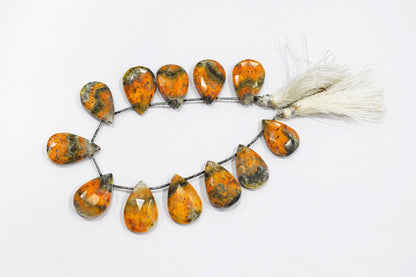 Natural Bumble Bee Smooth Pear Shape Briolettes , Sold By Strand , 16x20 - 17x24 mm , 8 Inches , BL-6485B