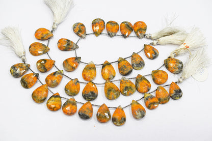 Natural Bumble Bee Smooth Pear Shape Briolettes , Sold By Strand , 16x20 - 17x24 mm , 8 Inches , BL-6485B