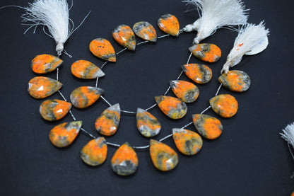 Natural Bumble Bee Smooth Pear Shape Briolettes , Sold By Strand , 16x20 - 17x24 mm , 8 Inches , BL-6485B