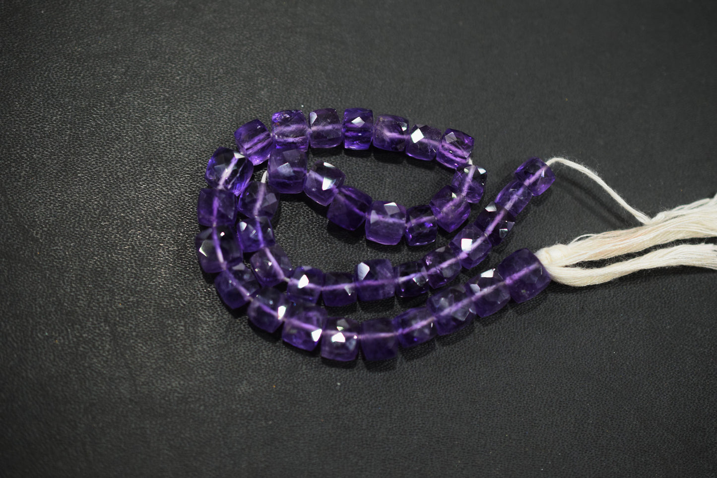 Natural Amethyst Faceted 3D Box Shape Beads , Sold By Strand , 6 - 9 mm , 10 Inches , BL- 6690