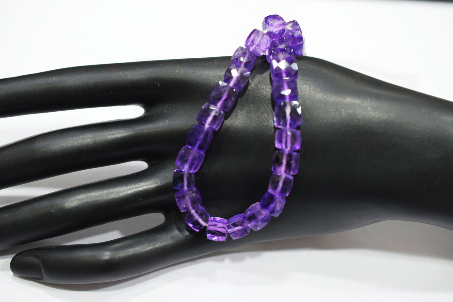 Natural Amethyst Faceted 3D Box Shape Beads , Sold By Strand , 6 - 9 mm , 10 Inches , BL- 6690