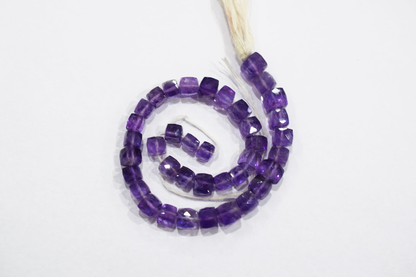 Natural Amethyst Faceted 3D Box Shape Beads , Sold By Strand , 6 - 9 mm , 10 Inches , BL- 6690
