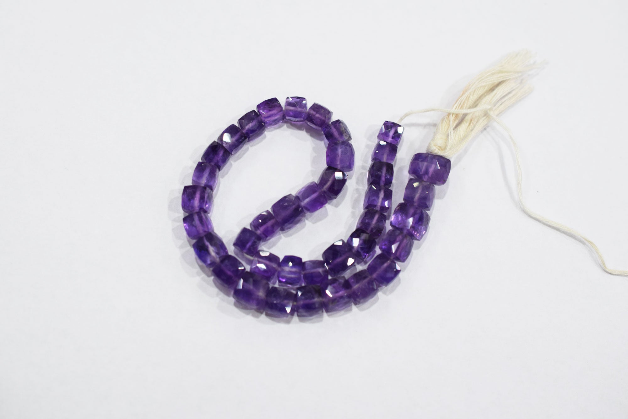 Natural Amethyst Faceted 3D Box Shape Beads , Sold By Strand , 6 - 9 mm , 10 Inches , BL- 6690
