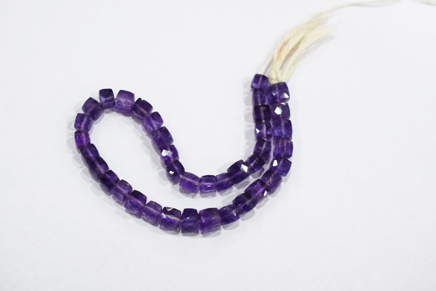 Natural Amethyst Faceted 3D Box Shape Beads , Sold By Strand , 6 - 9 mm , 10 Inches , BL- 6690