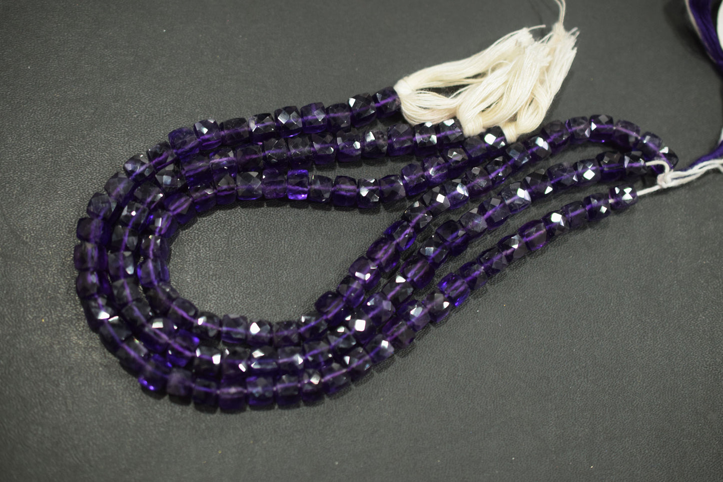 Natural Amethyst Faceted 3D Box Shape Beads , Sold By Strand , 6.50 - 7.00 mm , 10 Inches , BL- 6694