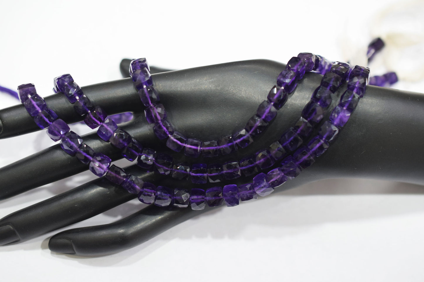 Natural Amethyst Faceted 3D Box Shape Beads , Sold By Strand , 7.00 mm , 10 Inches , BL- 6695