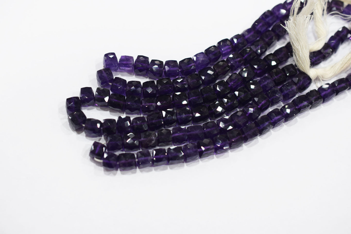 Natural Amethyst Faceted 3D Box Shape Beads , Sold By Strand , 7.00 mm , 10 Inches , BL- 6695