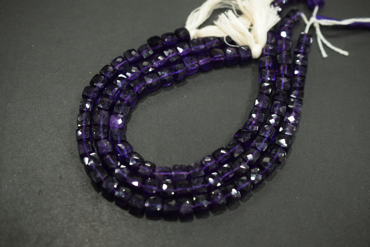 Natural Amethyst Faceted 3D Box Shape Beads , Sold By Strand , 7.00 mm , 10 Inches , BL- 6695