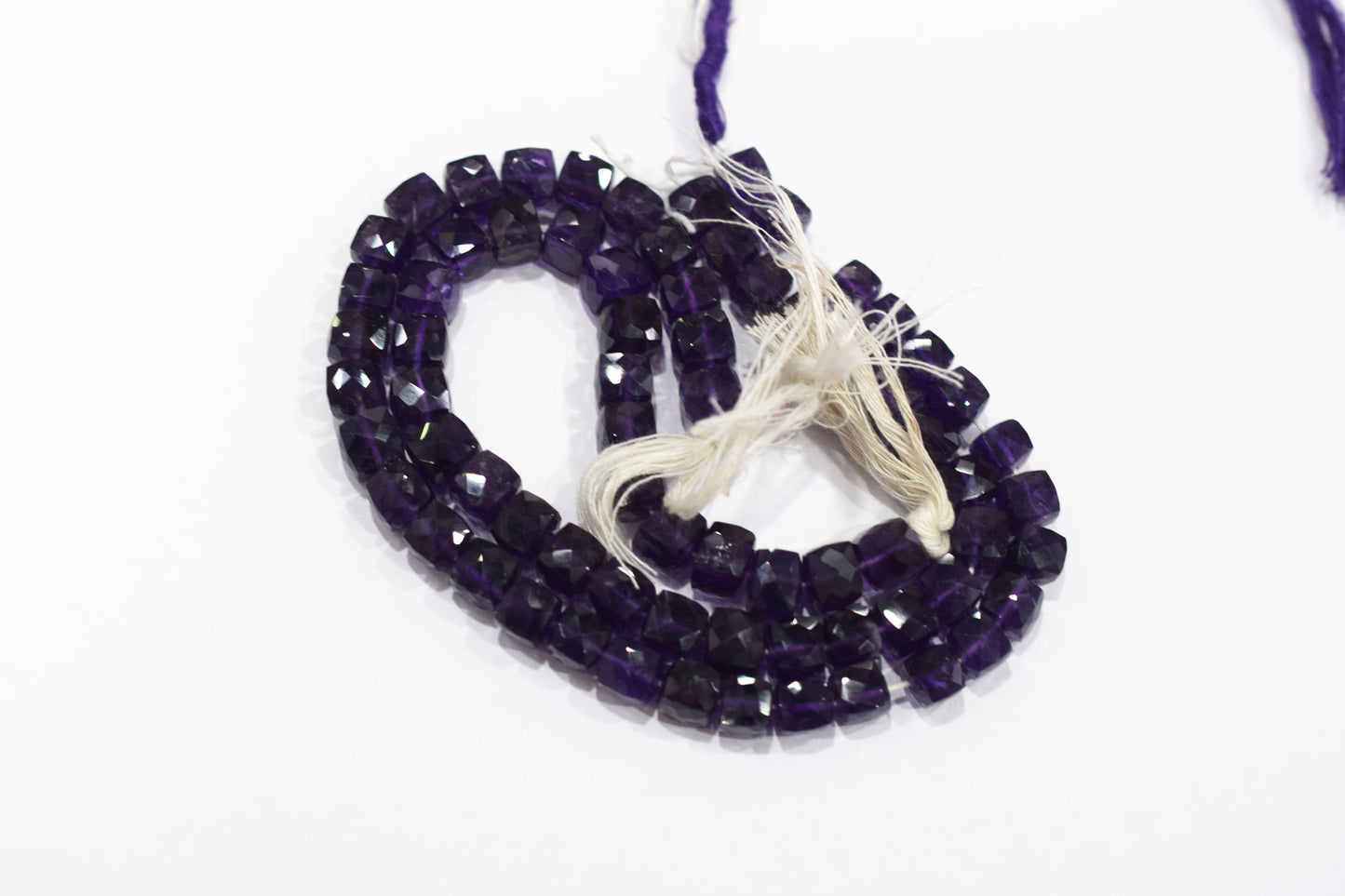 Natural Amethyst Faceted 3D Box Shape Beads , Sold By Strand , 7.50 mm , 10 Inches , BL- 6696