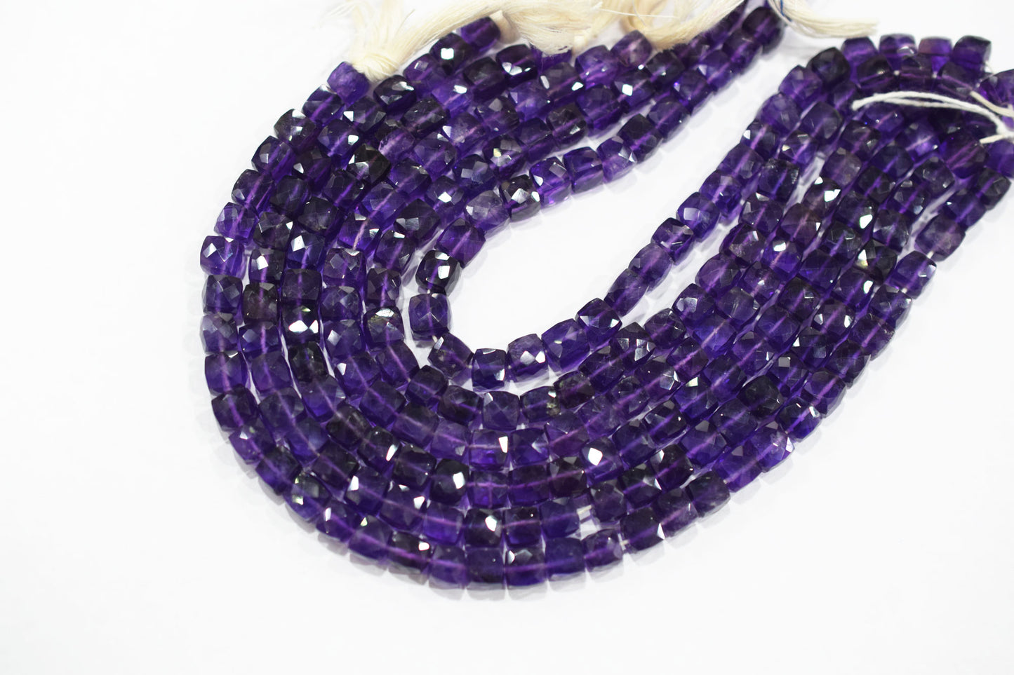 Natural Amethyst Faceted 3D Box Shape Beads , Sold By Strand , 7.00 mm , 10 Inches , BL- 6698