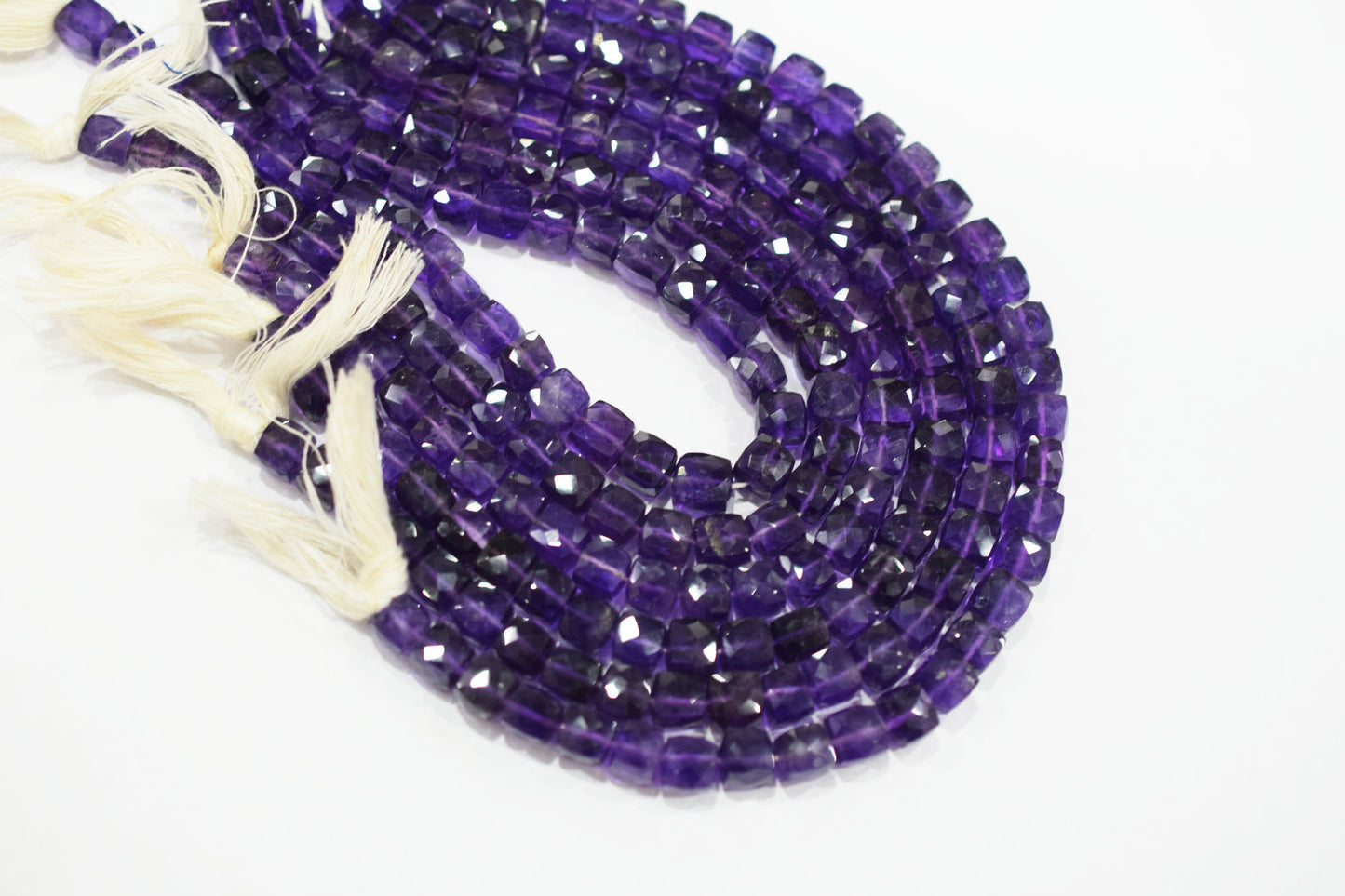 Natural Amethyst Faceted 3D Box Shape Beads , Sold By Strand , 7.00 mm , 10 Inches , BL- 6698