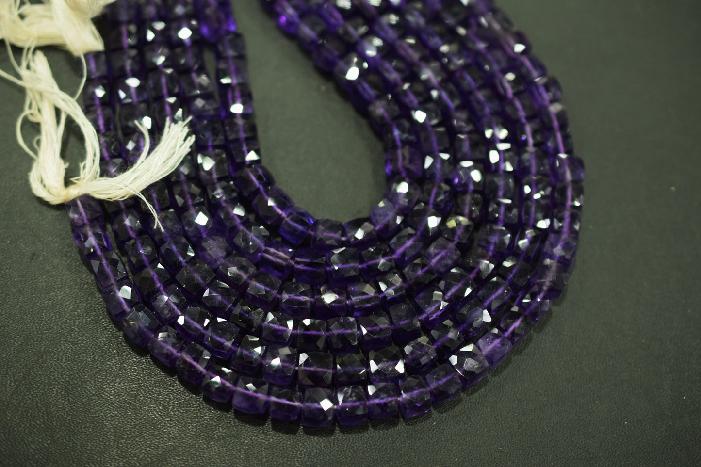 Natural Amethyst Faceted 3D Box Shape Beads , Sold By Strand , 7.00 mm , 10 Inches , BL- 6698