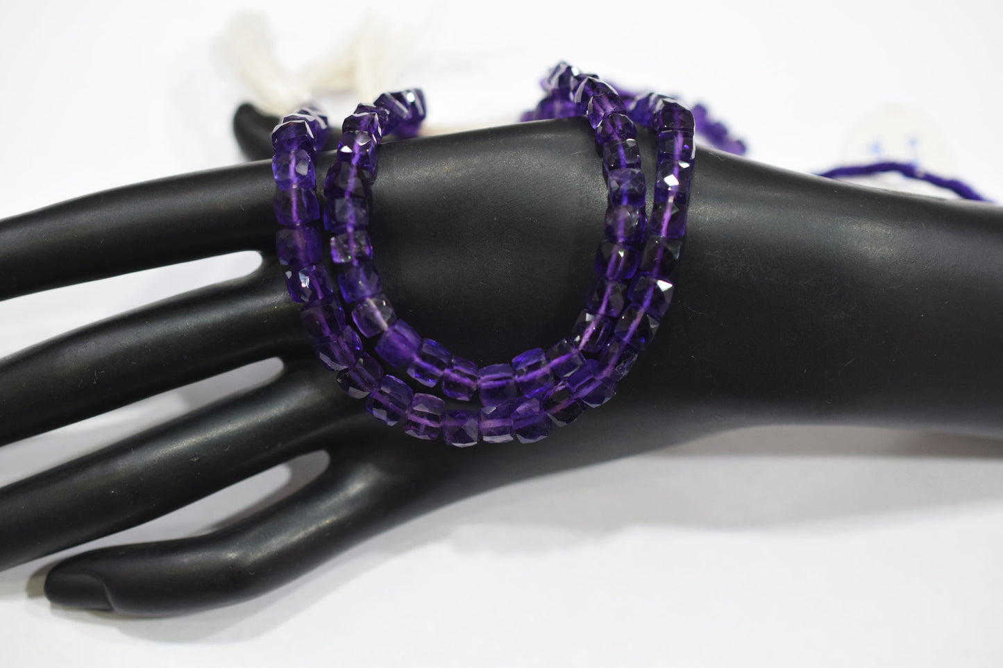 Natural Amethyst Faceted 3D Box Shape Beads , Sold By Strand , 5 - 6 mm , 10 Inches , BL- 6699