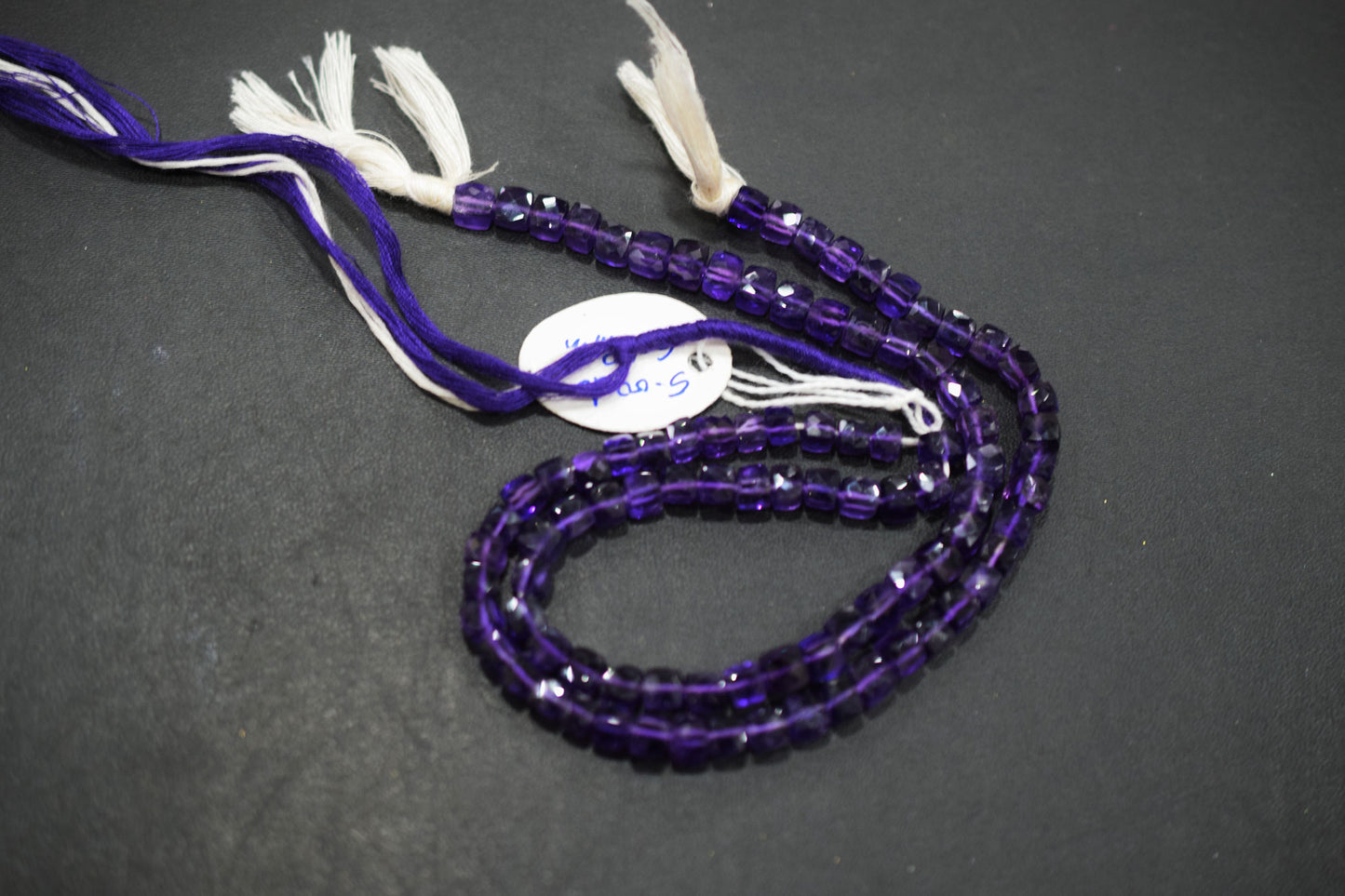 Natural Amethyst Faceted 3D Box Shape Beads , Sold By Strand , 5 - 6 mm , 10 Inches , BL- 6699