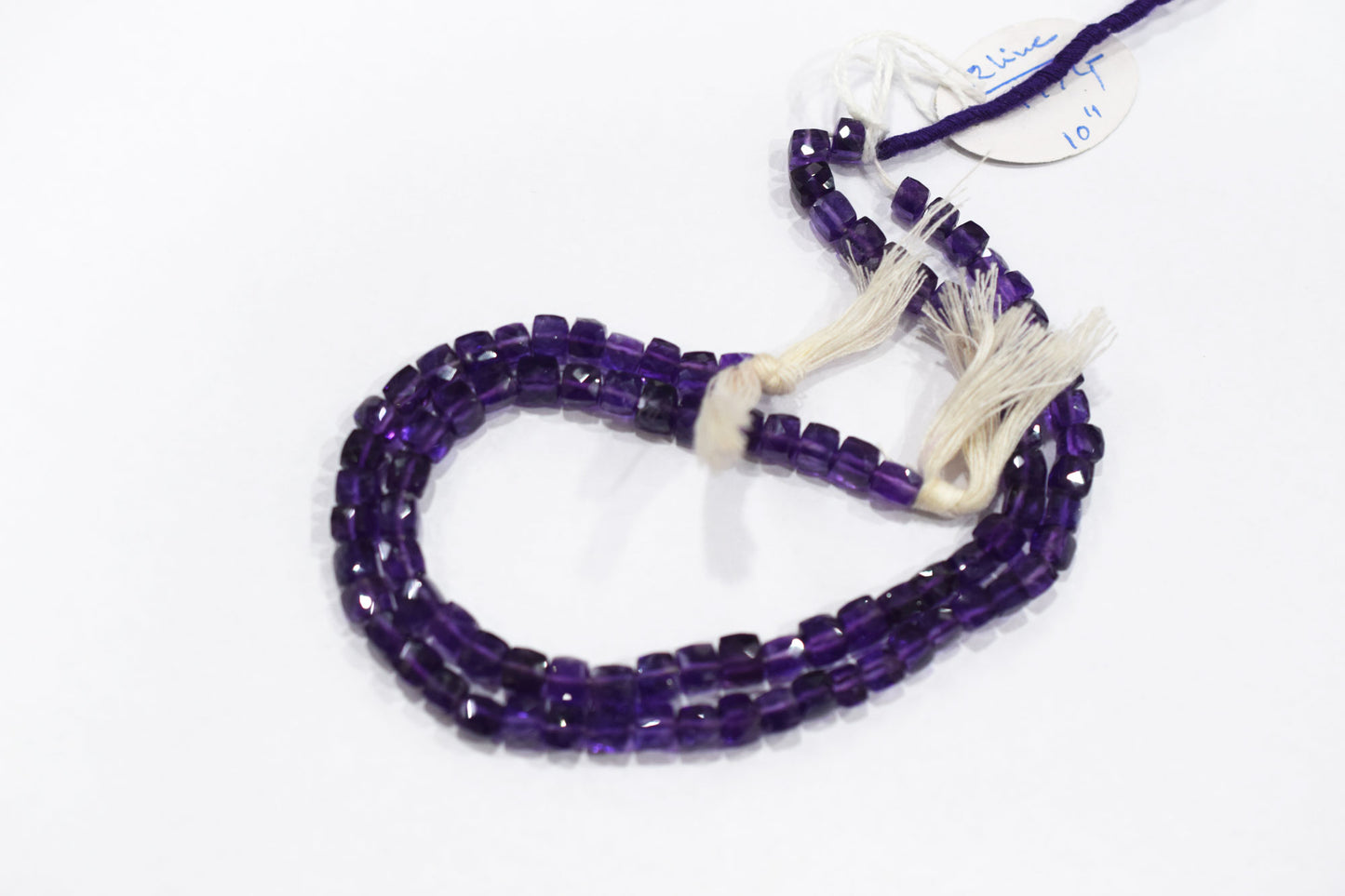 Natural Amethyst Faceted 3D Box Shape Beads , Sold By Strand , 5 - 6 mm , 10 Inches , BL- 6699