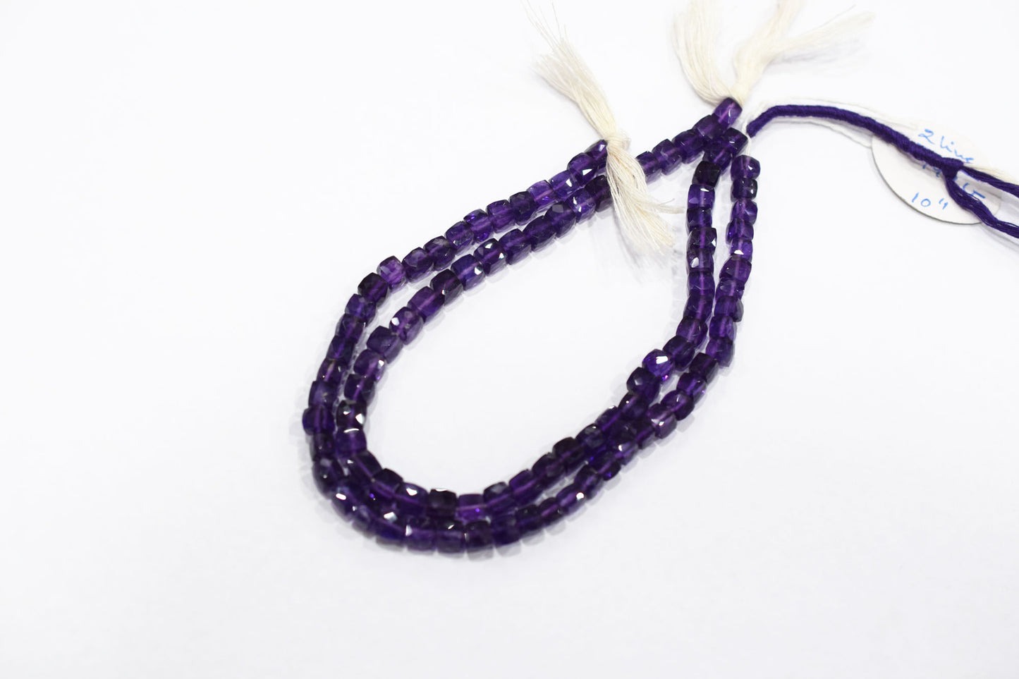 Natural Amethyst Faceted 3D Box Shape Beads , Sold By Strand , 5 - 6 mm , 10 Inches , BL- 6699