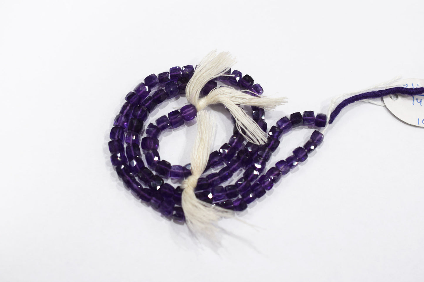 Natural Amethyst Faceted 3D Box Shape Beads , Sold By Strand , 5 - 6 mm , 10 Inches , BL- 6699