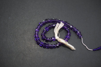 Natural Amethyst Faceted 3D Box Shape Beads , Sold By Strand , 6.00 mm , 10 Inches , BL- 6700