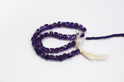 Natural Amethyst Faceted 3D Box Shape Beads , Sold By Strand , 6.00 mm , 10 Inches , BL- 6700