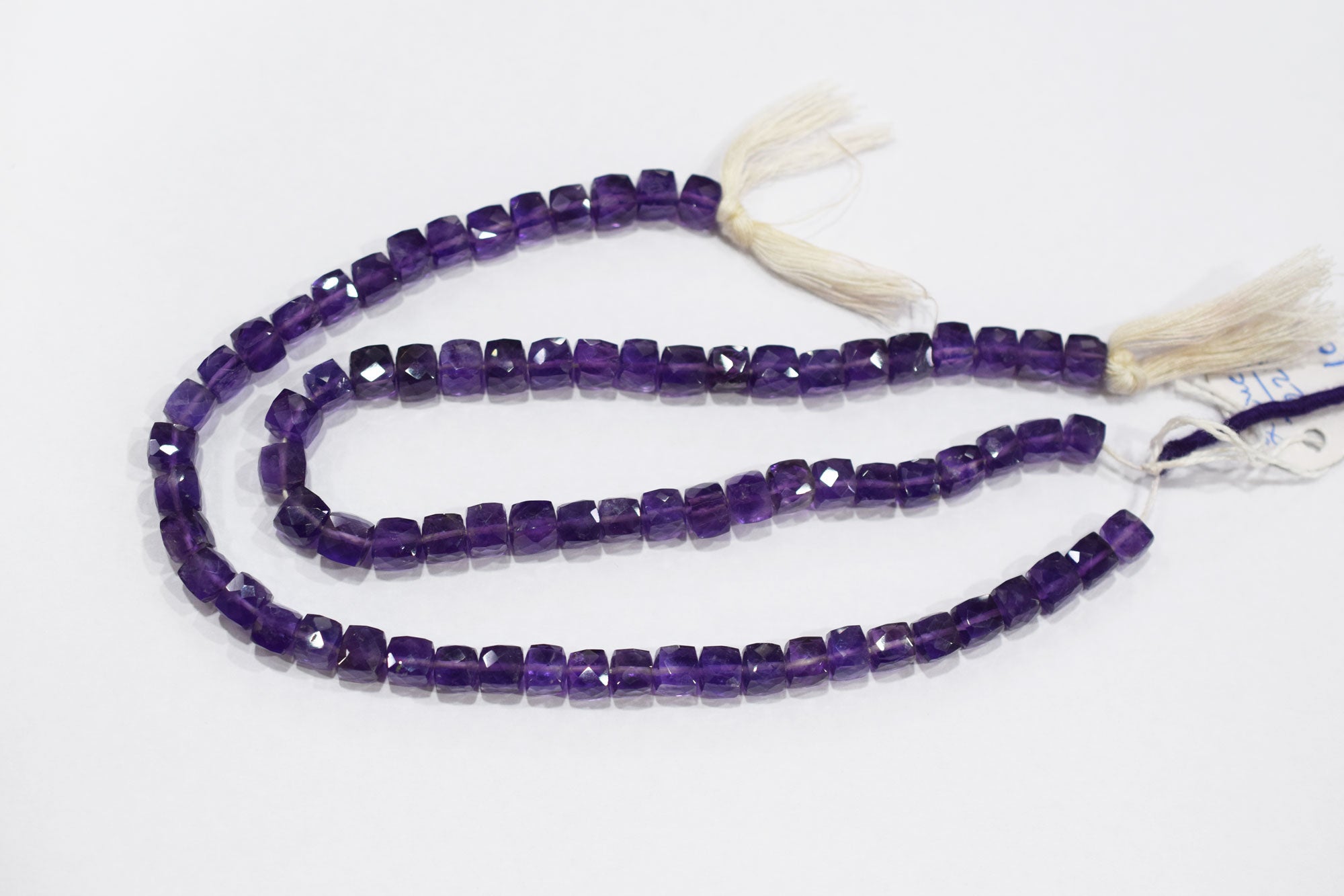 Natural Amethyst Faceted 3D Box Shape Beads , Sold By Strand , 6.50 - 7.00 mm , 10 Inches , BL- 6701