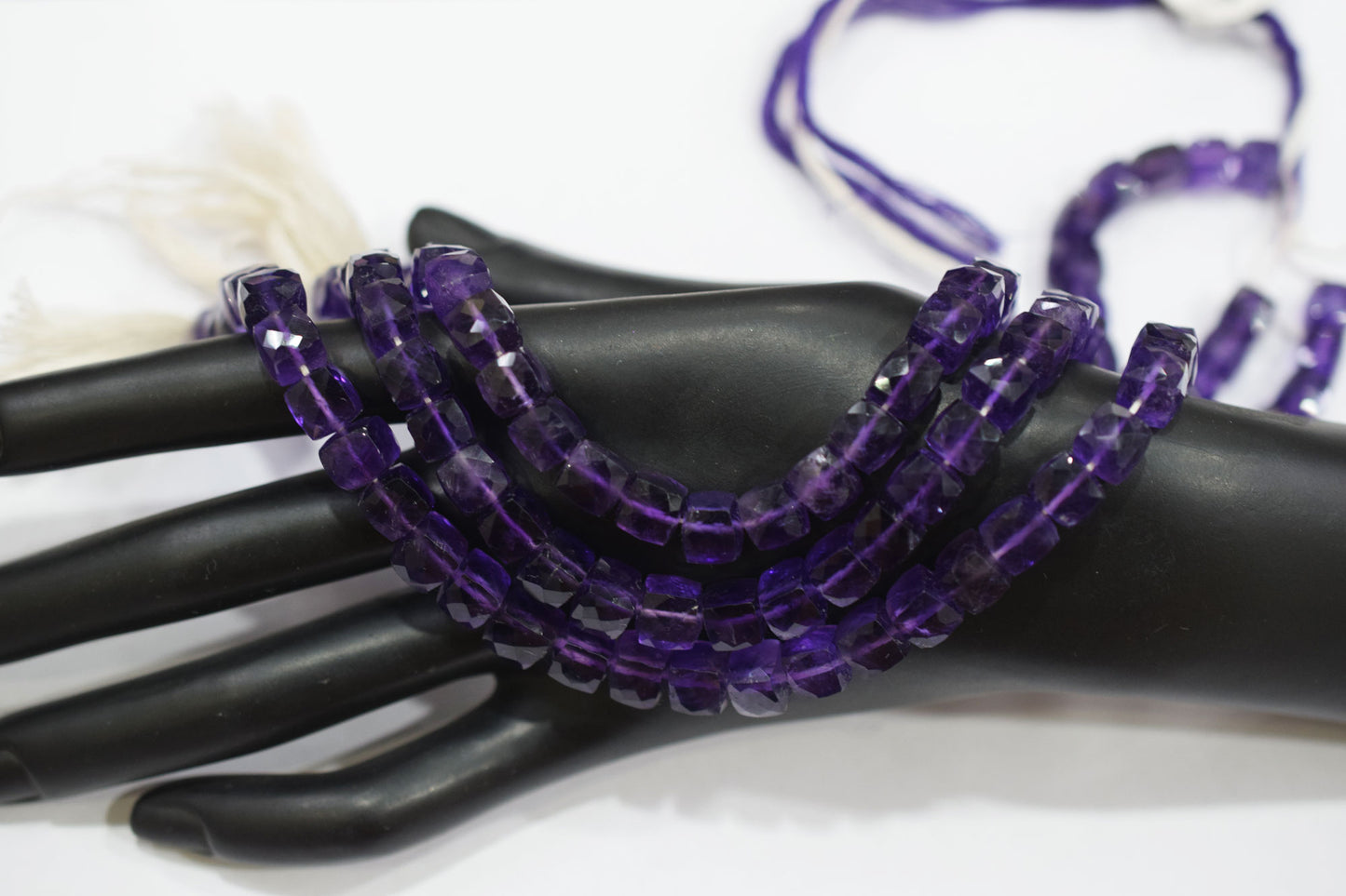 Natural Amethyst Faceted 3D Box Shape Beads , Sold By Strand , 7.00 - 7.50 mm , 10 Inches , BL- 6702