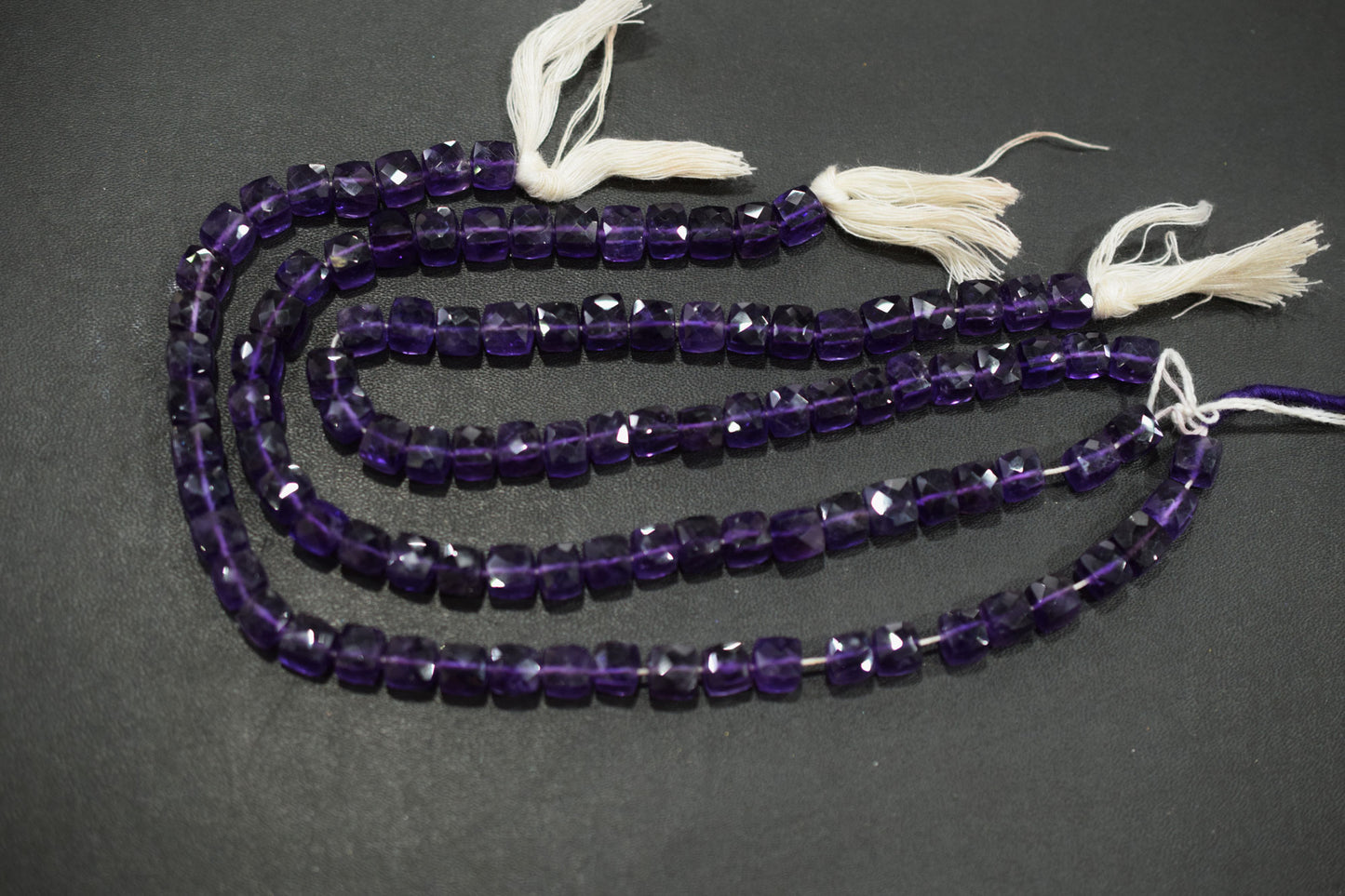 Natural Amethyst Faceted 3D Box Shape Beads , Sold By Strand , 7.00 - 7.50 mm , 10 Inches , BL- 6702